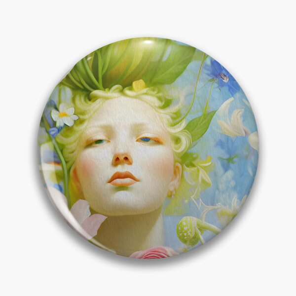 Artikelvorschau, Pastellblumen mit schwebender Dame Soft Focus Flowers AI Art entworfen und verkauft von BlueIrisMarket.
