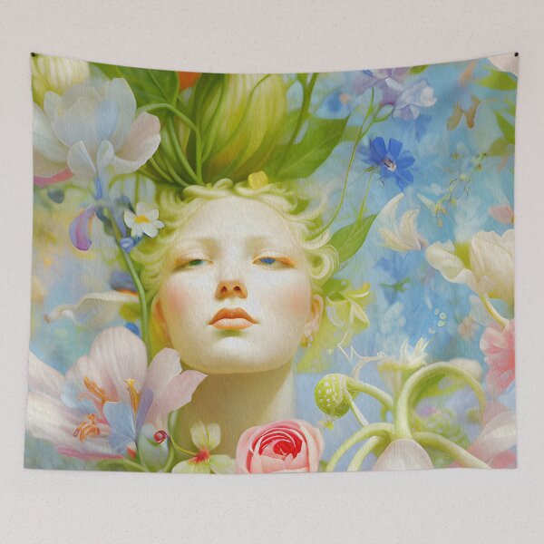 Item preview, Pastel Floral with Floating Lady Soft Focus Flowers AI Art designed and sold by BlueIrisMarket.