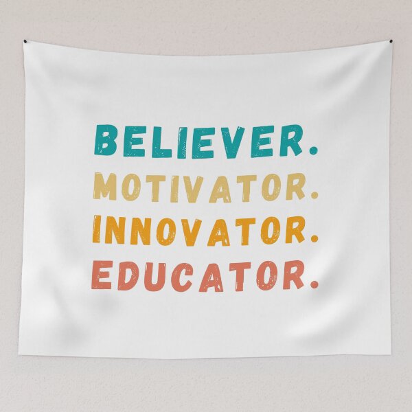 Item preview, Educator, Innovator, Motivator ,Believer, Motivator Believer Innovator Educator Retro Quote Design | Inspirational Gift for Teachers, Mentors, Leaders & Coaches designed and sold by Fashion Art Gifts ⭐⭐⭐⭐⭐.