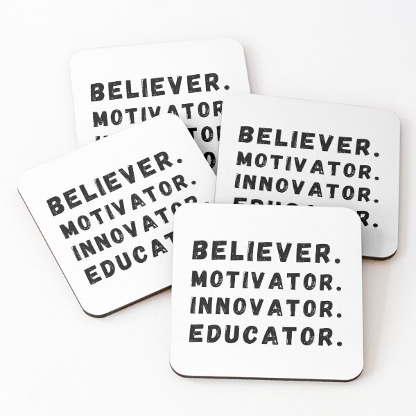 Item preview, BELIEVER. MOTIVATOR. INNOVATOR. EDUCATOR, Motivator Believer Innovator Educator Retro Quote Design | Inspirational Gift for Teachers, Mentors, Leaders & Coaches designed and sold by Fashion Art Gifts ⭐⭐⭐⭐⭐.