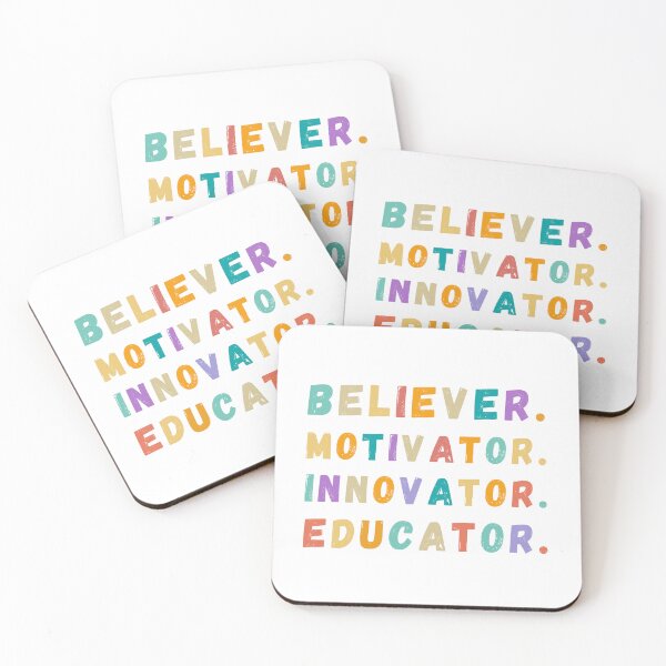 Item preview, MOTIVATOR. BELIEVER. INNOVATOR. EDUCATOR, Motivator Believer Innovator Educator Retro Quote Design | Inspirational Gift for Teachers, Mentors, Leaders & Coaches designed and sold by Fashion Art Gifts ⭐⭐⭐⭐⭐.