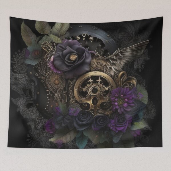 Item preview, Gothic Steampunk Dark Flower Collage By Brandon Cable  designed and sold by BrandonArtWorld.