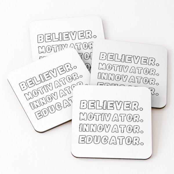 Item preview, Motivator Believer Innovator Educator Retro Quote Design | Inspirational Gift for Teachers, Mentors, Leaders & Coaches, motivator believer innovator educator, wise saying quote designed and sold by Fashion Art Gifts ⭐⭐⭐⭐⭐.