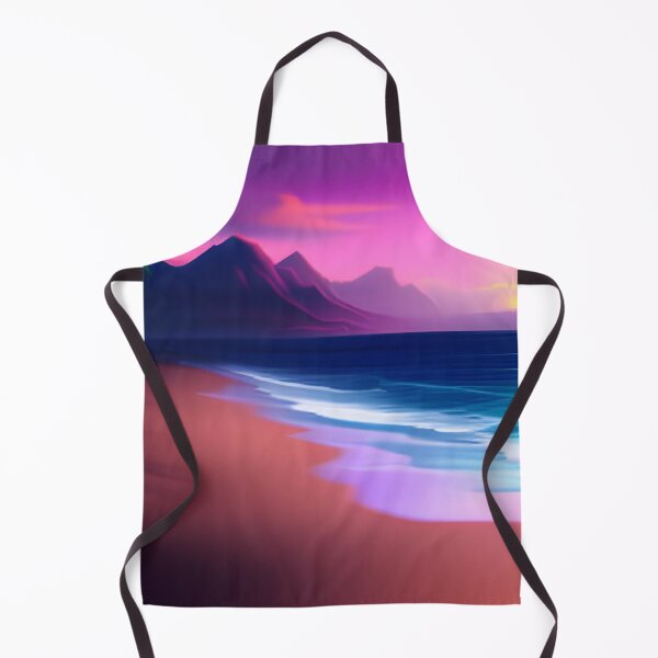 Item preview, Beach Sunset Fantasy in Cartoon Style with a Pink Paradise Mountain designed and sold by stylishdzign.