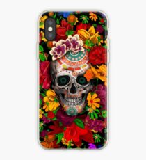 Day of the dead sugar skull with flower iPhone Case