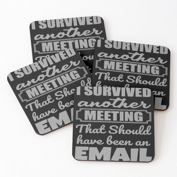 Item preview, I survived another meeting that should have been an email - Sticker Redbubble designed and sold by bluehatgraphics.