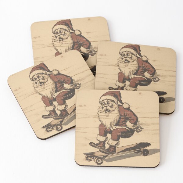 Item preview, Vintage Santa on Skateboard designed and sold by Buttnuggs.