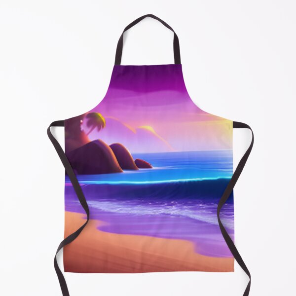 Item preview, Beach Sunset Fantasy in Cartoon Style with a Pink Paradise Mountain designed and sold by stylishdzign.