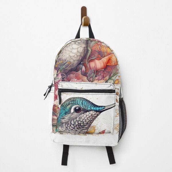 Item preview, Blue Hummingbird Resting on Flowers designed and sold by Diego Re.