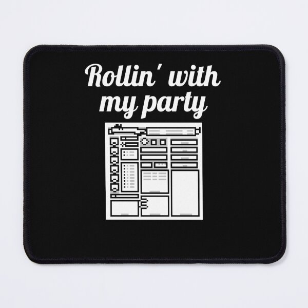 Item preview, Rollin' with my party - D&D Pattern for tabletop gamers designed and sold by Emerald Makes.
