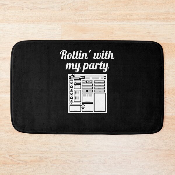 Item preview, Rollin' with my party - D&D Pattern for tabletop gamers designed and sold by Emerald Makes.