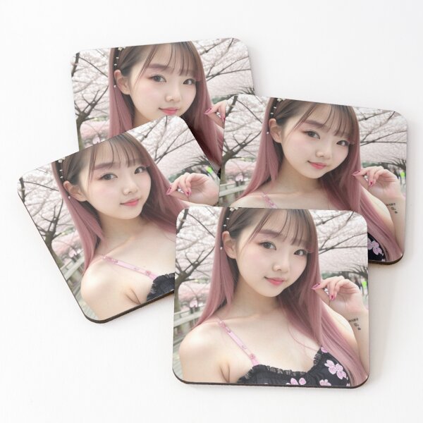 Item preview, Cute Japanese Girl Cherry Blossom Love designed and sold by Michael Voyler.