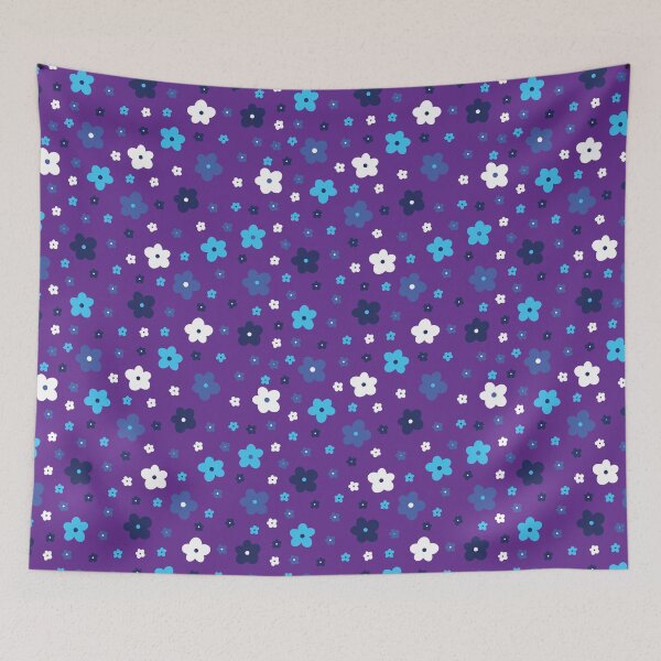 Item preview, Y2K 2000S COCONUT GIRL AESTHETICS RETRO MINI MICRO TINY SMALL FLORAL FLOWERS PURPLE TURQUOISE WHITE BLUE designed and sold by blomastudios.