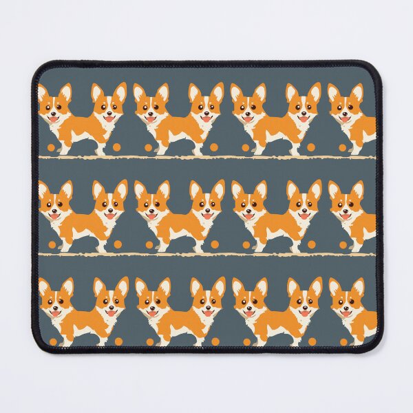 Item preview, Very Happy Corgi Vector Stripe Pattern on Dark Green Background designed and sold by Aaron2610.