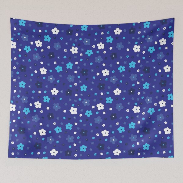 Item preview, Y2K 2000S COCONUT GIRL AESTHETICS RETRO MINI MICRO TINY SMALL FLORAL FLOWERS BLUE TURQUOISE WHITE NAVY designed and sold by blomastudios.
