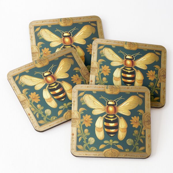 Item preview, Vintage Bees Pattern 4 designed and sold by HiPolly.