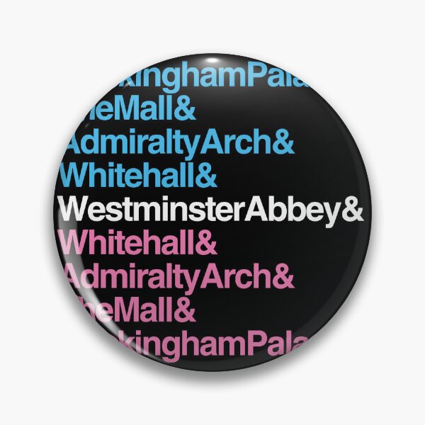 Item preview, Kings Procession and Coronation Procession Routes Landmarks Names with Ampersands in Blue White Pink Black designed and sold by ArtCounts.