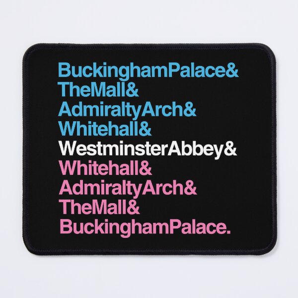 Item preview, Kings Procession and Coronation Procession Routes Landmarks Names with Ampersands in Blue White Pink Black designed and sold by ArtCounts.