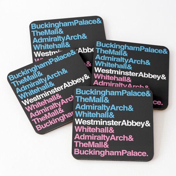 Item preview, Kings Procession and Coronation Procession Routes Landmarks Names with Ampersands in Blue White Pink Black designed and sold by ArtCounts.