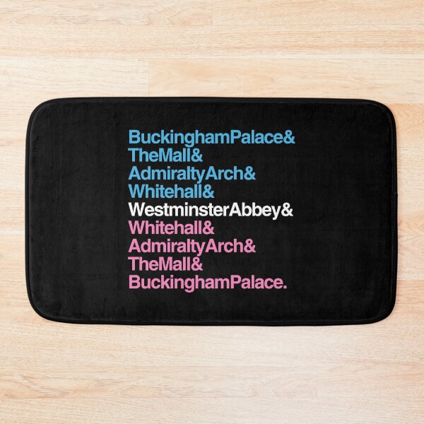 Item preview, Kings Procession and Coronation Procession Routes Landmarks Names with Ampersands in Blue White Pink Black designed and sold by ArtCounts.