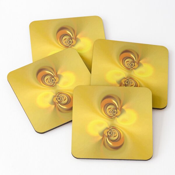 Item preview, Golden Lady Ear Chimes - gold yellow orange abstract spiral rings designed and sold by JaycraveDesigns.
