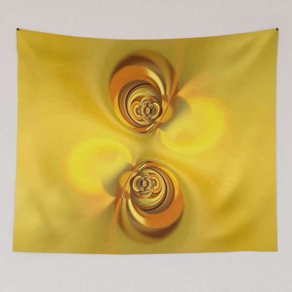 Item preview, Golden Lady Ear Chimes - gold yellow orange abstract spiral rings designed and sold by JaycraveDesigns.