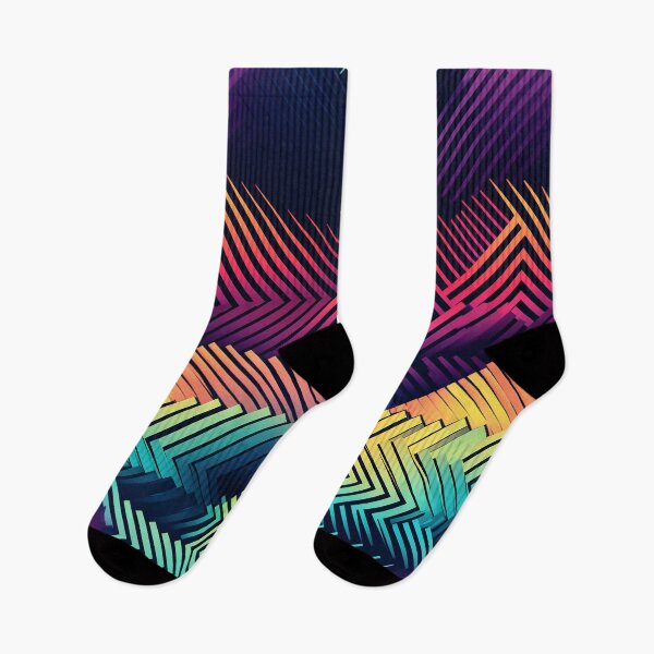 Item preview, Abstract Landscape pattern, modern vivid colors black background designed and sold by Hazmat-AI7.