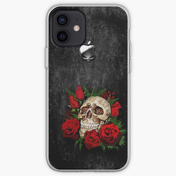 Red Rose Sugar skull iPhone Soft Case