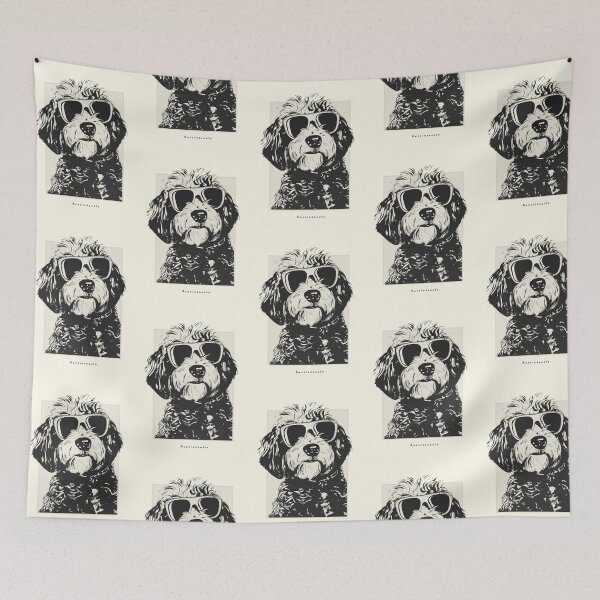 Item preview, Aussiedoodle Digital Sketch Drawing Illustration designed and sold by rafaeltto.