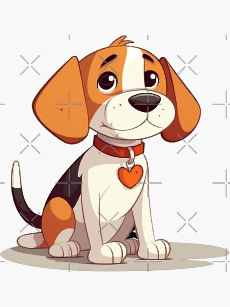 Sticker for Sale mit Entzückender Beagle: Ein niedlicher Cartoon