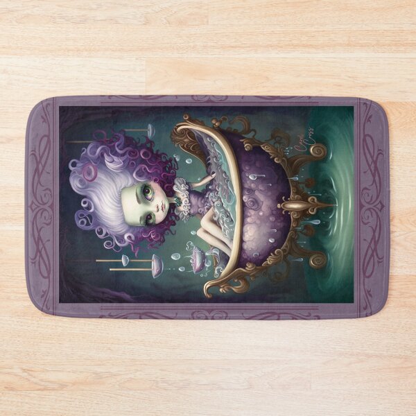 Item preview, Big Eye Bubble Bath Portrait Low Brow Art Big Eye Goth Girl designed and sold by Art.Fusion.Studio.