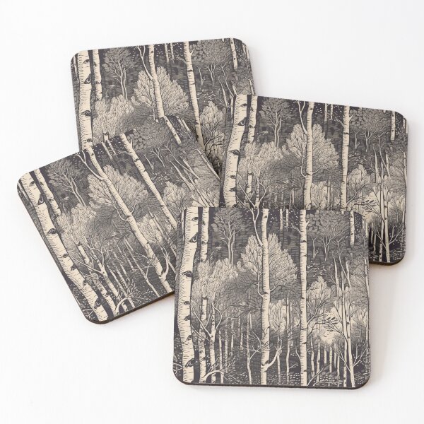 Item preview, Woodcut Birch Tree Forest designed and sold by Brush-Blueprint.