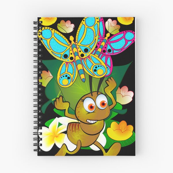 Aperçu de l'œuvre Fourmi avec fleurs et papillons créée et vendue par WorkerAnts.