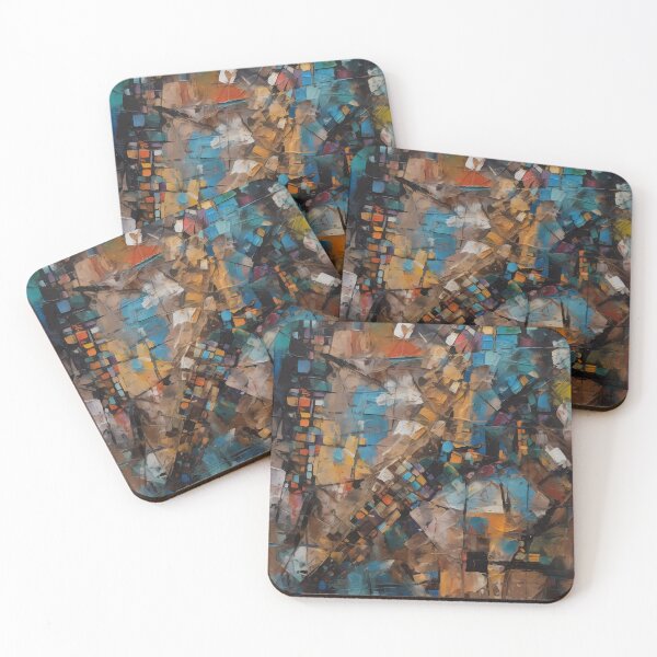 Item preview, Artistic texture impasto geometric abstract shape line decorative painting 01 designed and sold by UnaWu533.