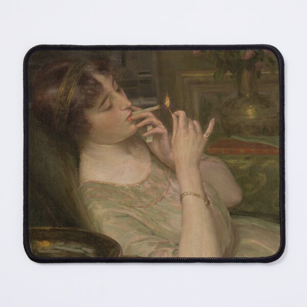 Item preview, Woman Smoking Cigarette, Dark Moody Wall Art designed and sold by vintagevivian.