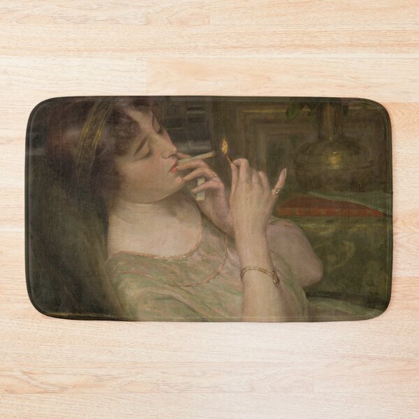 Item preview, Woman Smoking Cigarette, Dark Moody Wall Art designed and sold by vintagevivian.