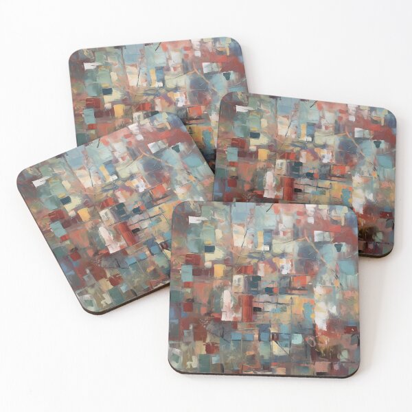 Item preview, Artistic texture impasto geometric abstract shape line decorative painting 04 designed and sold by UnaWu533.