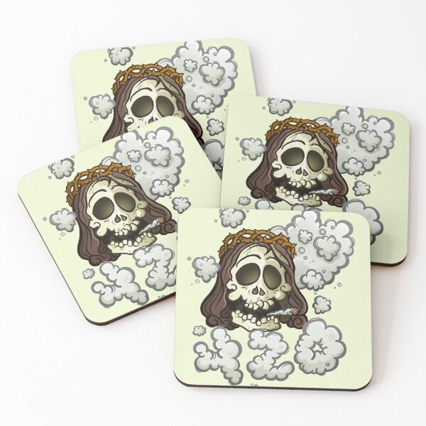 Item preview, Skeleton Jesus Smoking a Marijuana Joint on 4/20 - cartoon  designed and sold by Tony Oshlick.