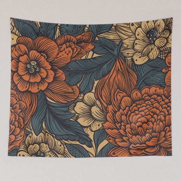 Item preview, Woodcut Flowers designed and sold by Brush-Blueprint.