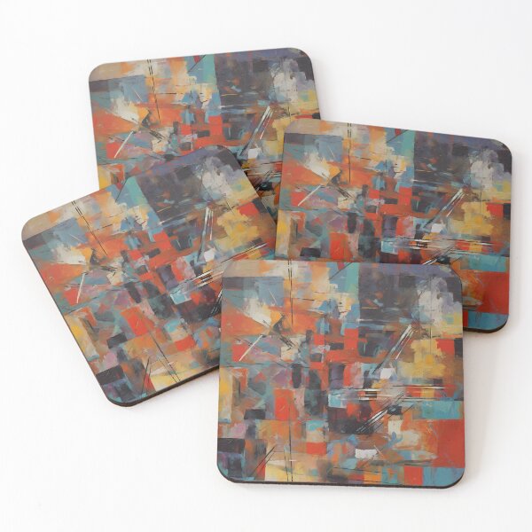 Item preview, Artistic texture impasto geometric abstract shape line decorative painting 09 designed and sold by UnaWu533.