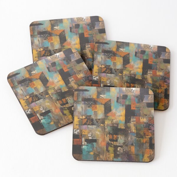 Item preview, Artistic texture impasto geometric abstract shape line decorative painting 14 designed and sold by UnaWu533.