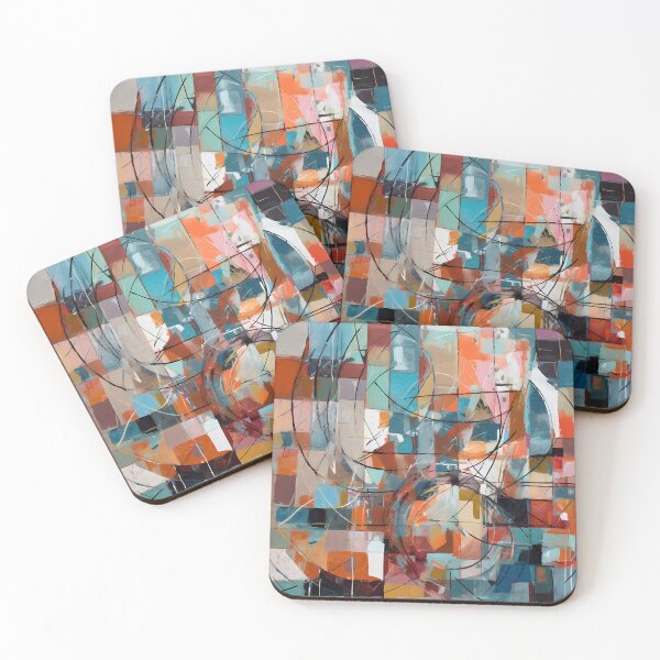 Item preview, Artistic texture impasto geometric abstract shape line decorative painting 17 designed and sold by UnaWu533.