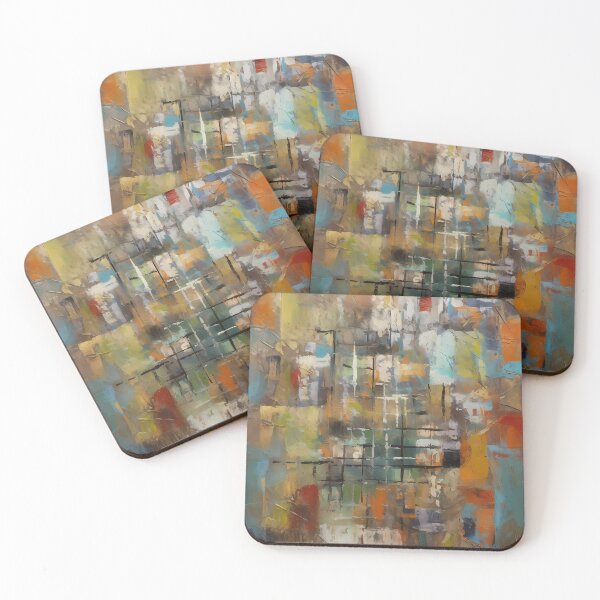 Item preview, Artistic texture impasto geometric abstract shape line decorative painting 18 designed and sold by UnaWu533.