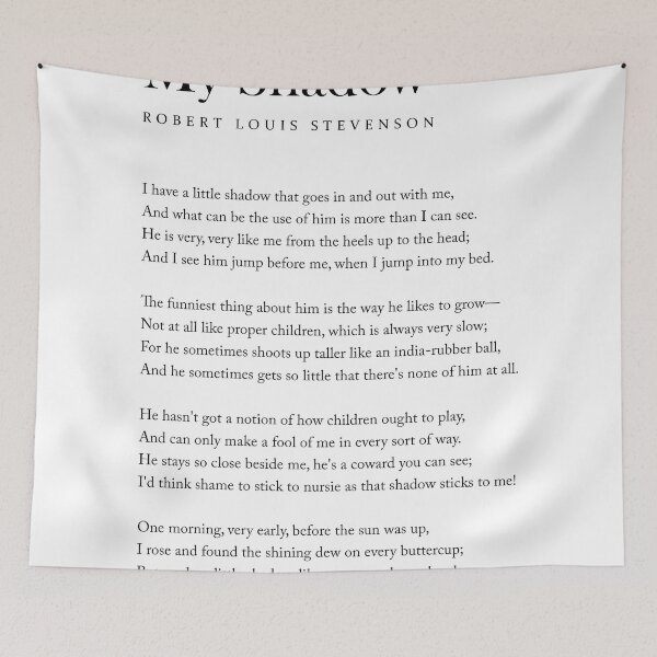 Item preview, My Shadow - Robert Louis Stevenson Poem - Literature - Typography Print 1 designed and sold by Studio Grafiikka.