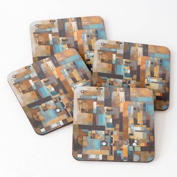 Item preview, Artistic texture impasto geometric abstract shape line decorative painting 22 designed and sold by UnaWu533.