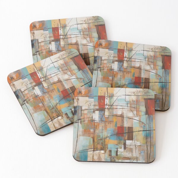 Item preview, Artistic texture impasto geometric abstract shape line decorative painting 23 designed and sold by UnaWu533.