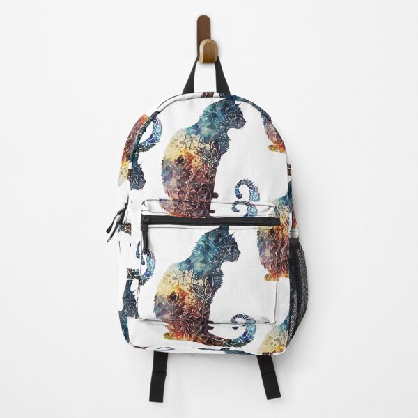 Item preview, A Cat Overlaid with Bohemian Pattern in Blue - Boho Animals designed and sold by GVRDesign.