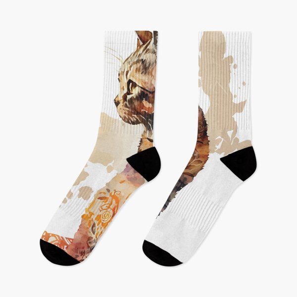 Item preview, A Cat Overlaid with Bohemian Pattern in Watercolor - Boho Animals designed and sold by GVRDesign.