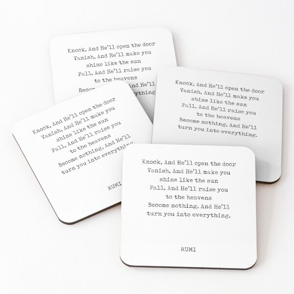 Item preview, Rumi Quote 06 - Knock and He'll open the door - Typewriter Print designed and sold by Studio Grafiikka.