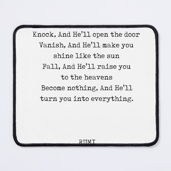 Item preview, Rumi Quote 06 - Knock and He'll open the door - Typewriter Print designed and sold by Studio Grafiikka.